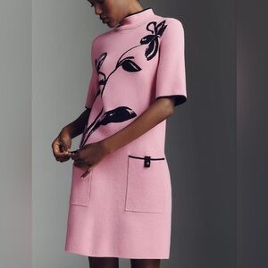 Anthropologie The Annalise Mock-Neck Chenille Sweater Mini Dress by Maeve Small